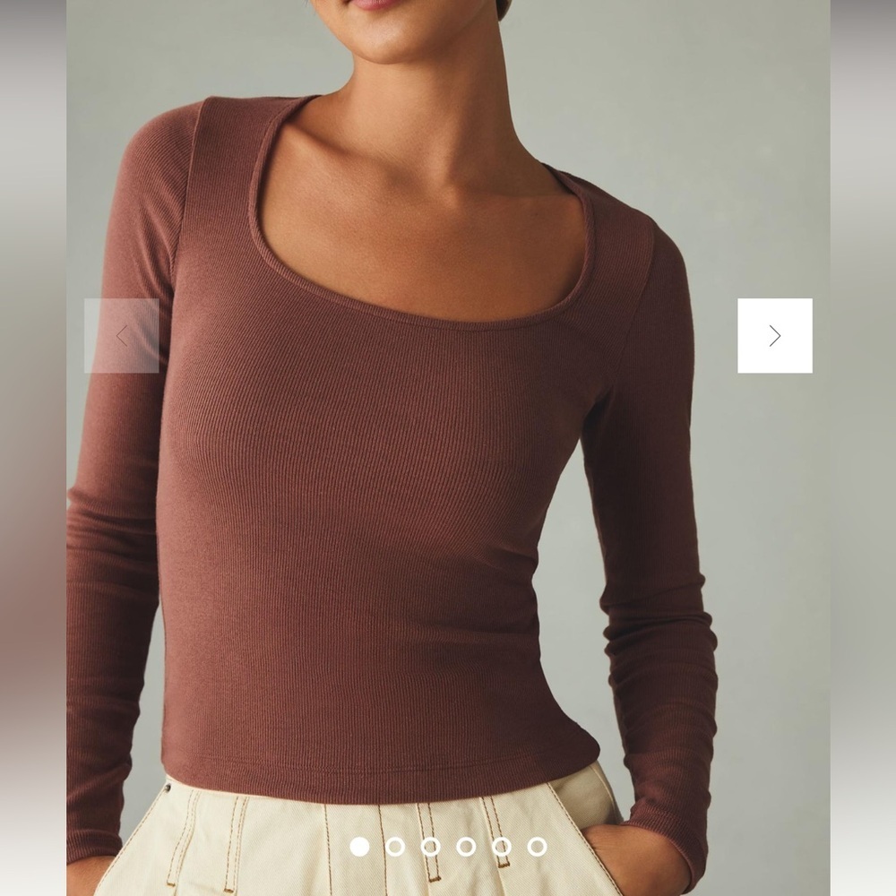 Maeve long sleeve scoop neck top size XL